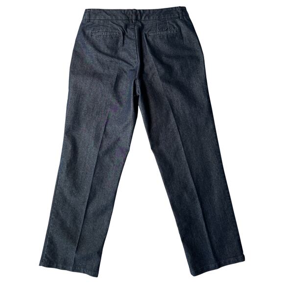 Khakis & Co Women’s 12 Dark Wash Wide-Leg Trouser Jeans - Picture 2 of 5